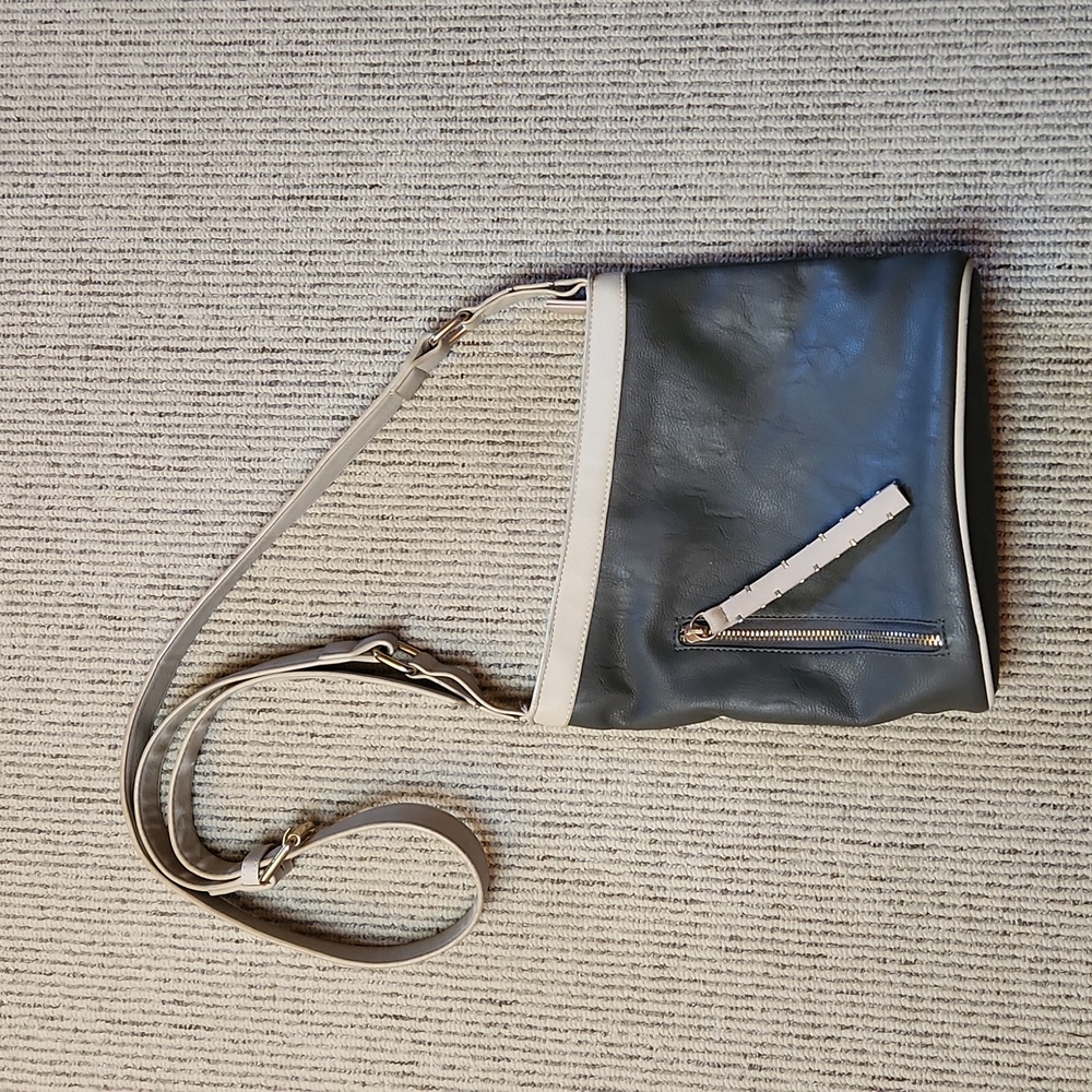 Crossbody handbag Faux leather - grey & beige